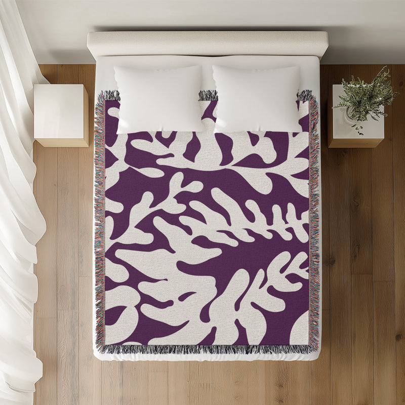 Jeté en coton Booker, 50 x 70, Violet