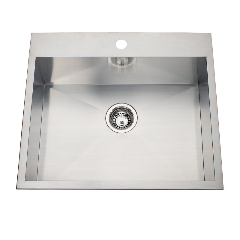 25.13 " L Undermount and Drop-In Single Bowl Stainless Steel Kitchen Sink