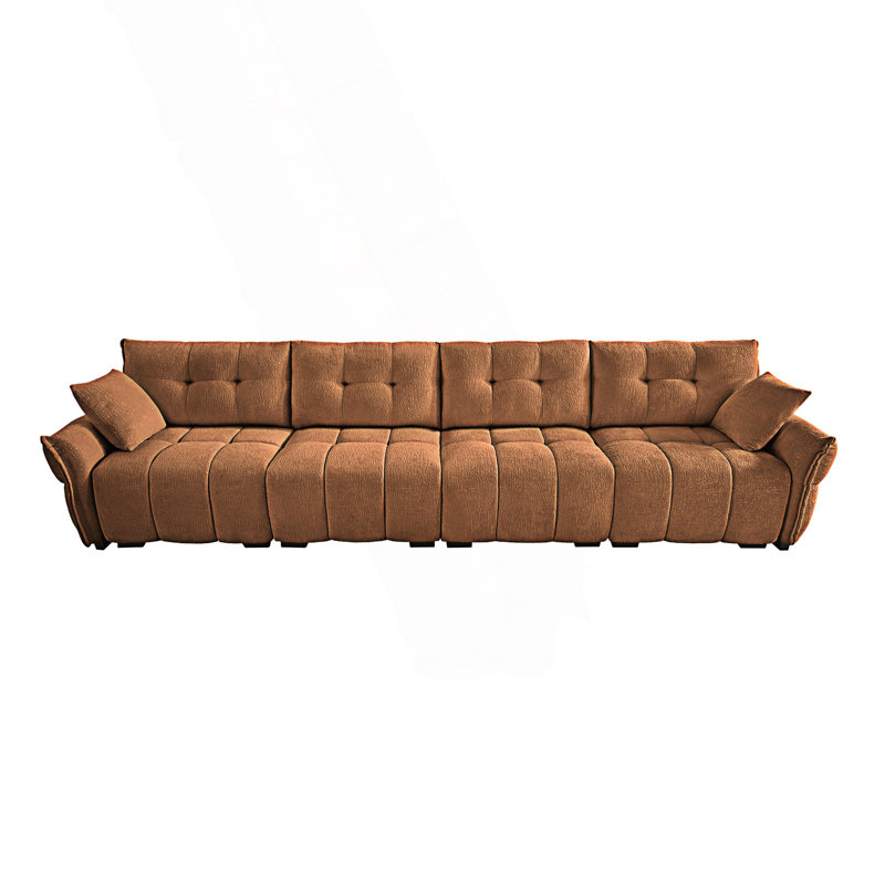 Modern 4-Seater Sofa, Burnt Orange