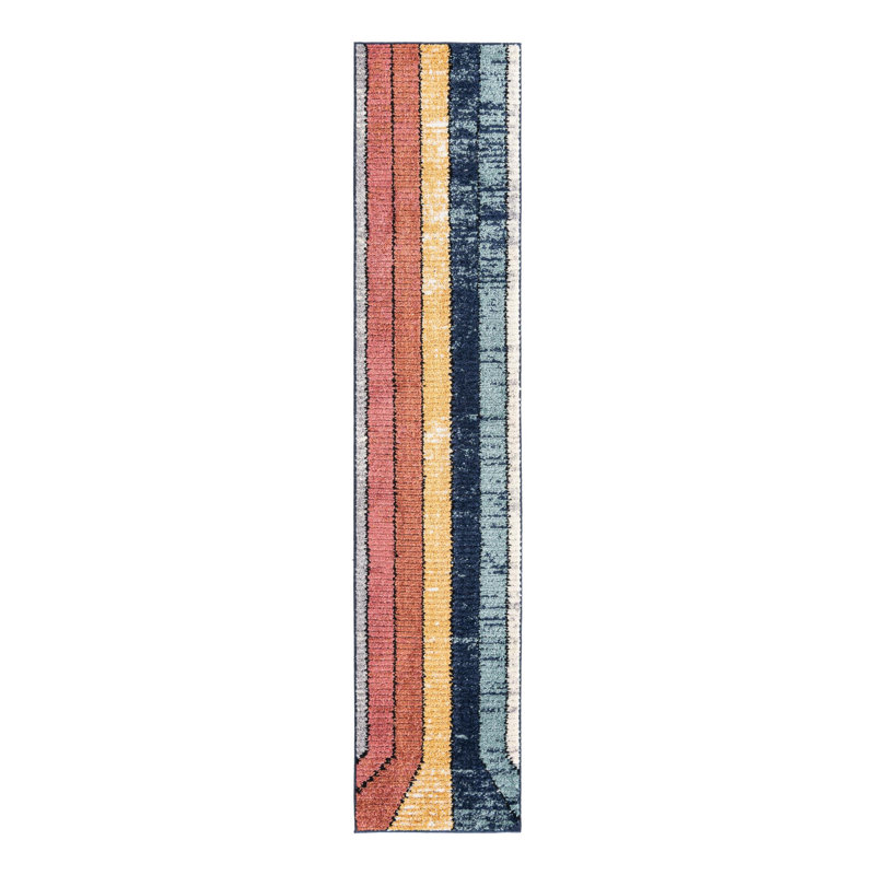 Abrams Geometric Polyester Rug, Runner 2' x 10'