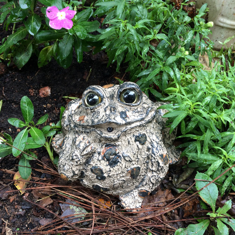 Toad Hollow Motion Activated Whistling Toad Statue, Natural Green