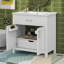 Meuble-lavabo de 30 pouces avec lavabo en céramique et beaucoup de rangement-115697494