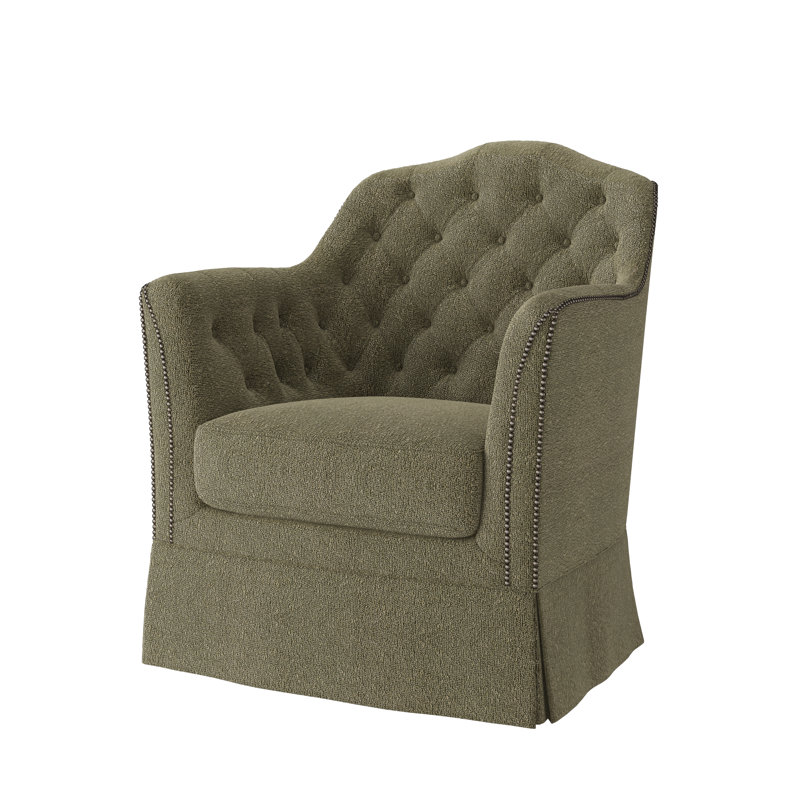 Fauteuil d'appoint Catriona, Polyester vert, Petit étain