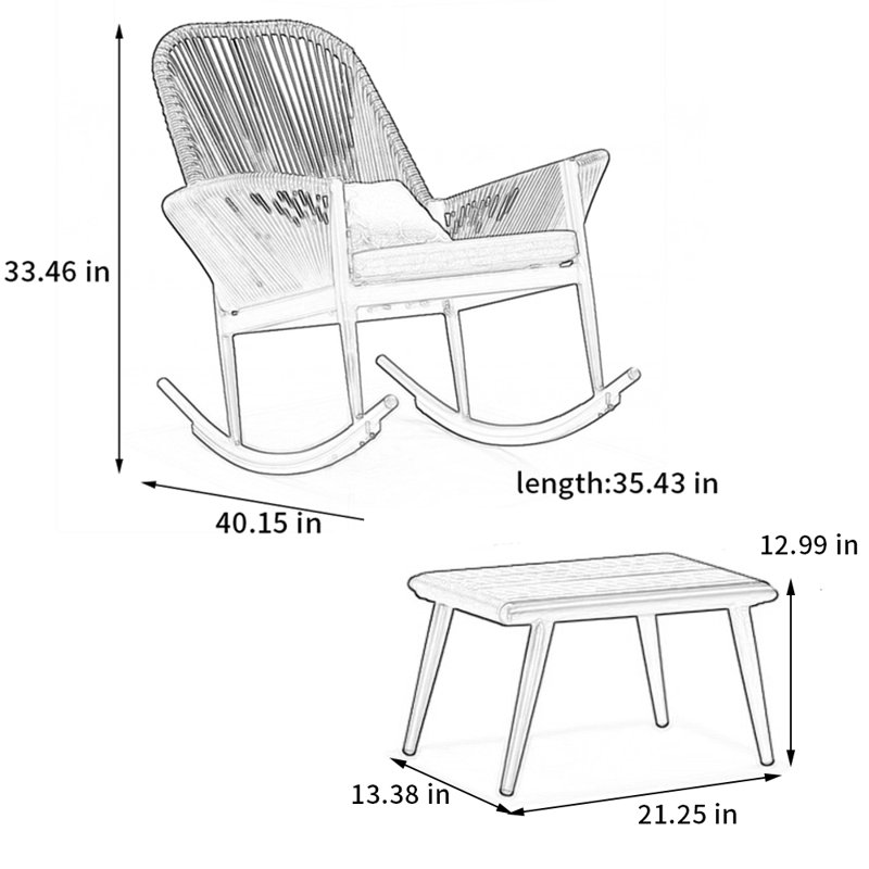 Chaise berçante en rotin Casual