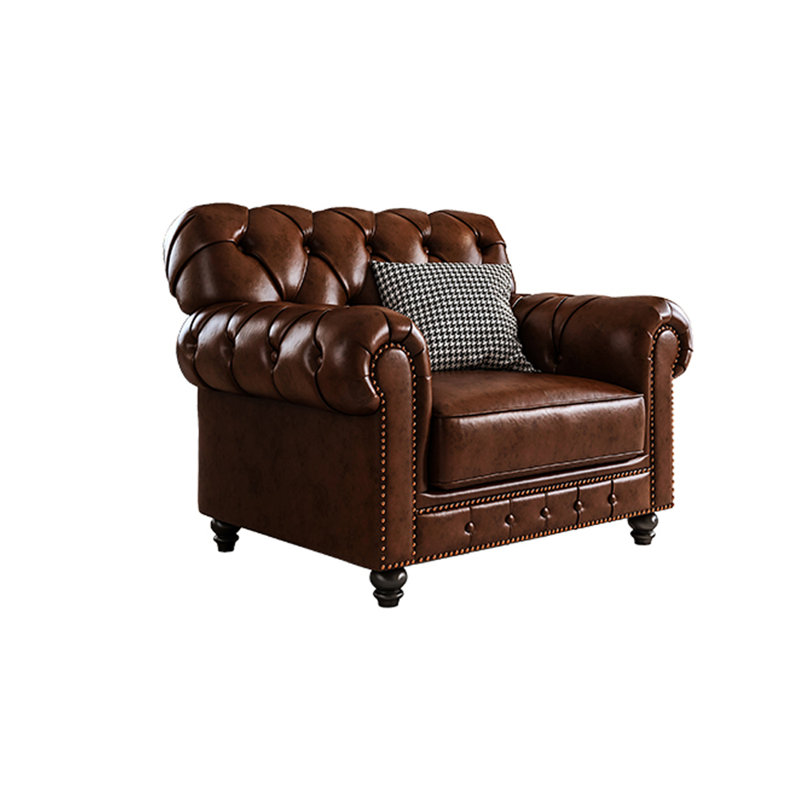 Fauteuil en cuir ciré à l'huile American Style
