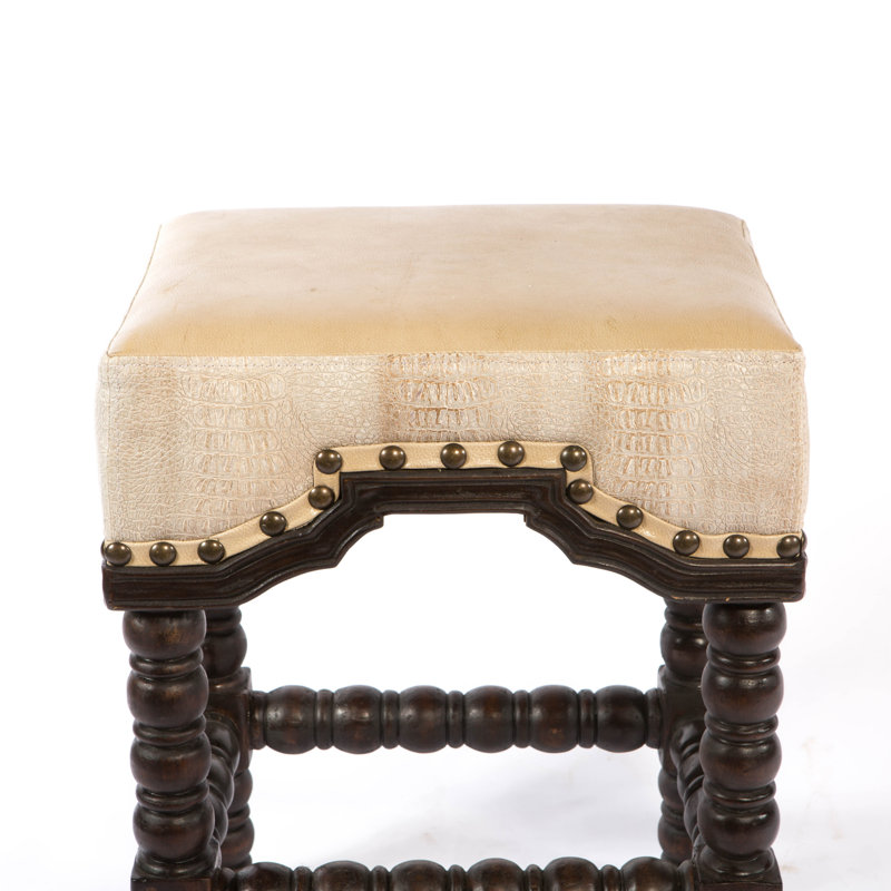 Marlo Upholstered Stool with Solid Wood Frame, Hide, Counter Stool (26" Seat Height)