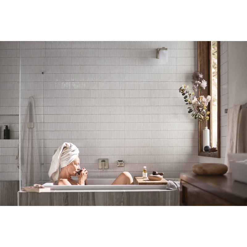 90 Degree Single Handle Wall Mount Tub Filler High Flow Tub Faucet With 10" Spout Reach, Chrome