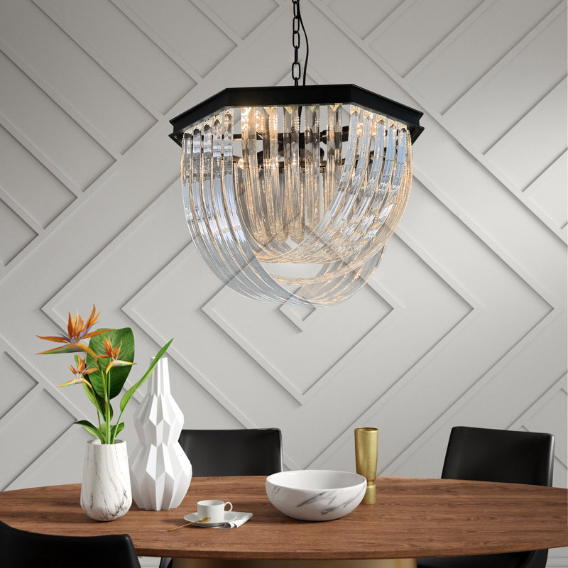 4-light Dimmable Modern Glass Chandelier