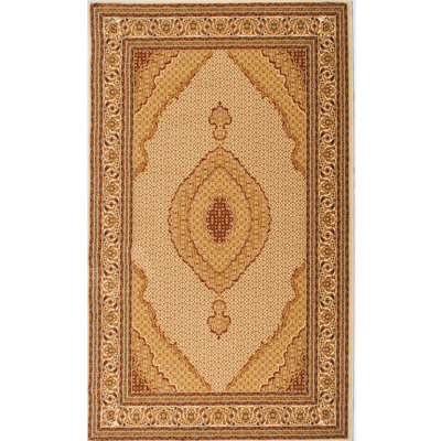 7' Beige And Cream Moroccan Runner Rug