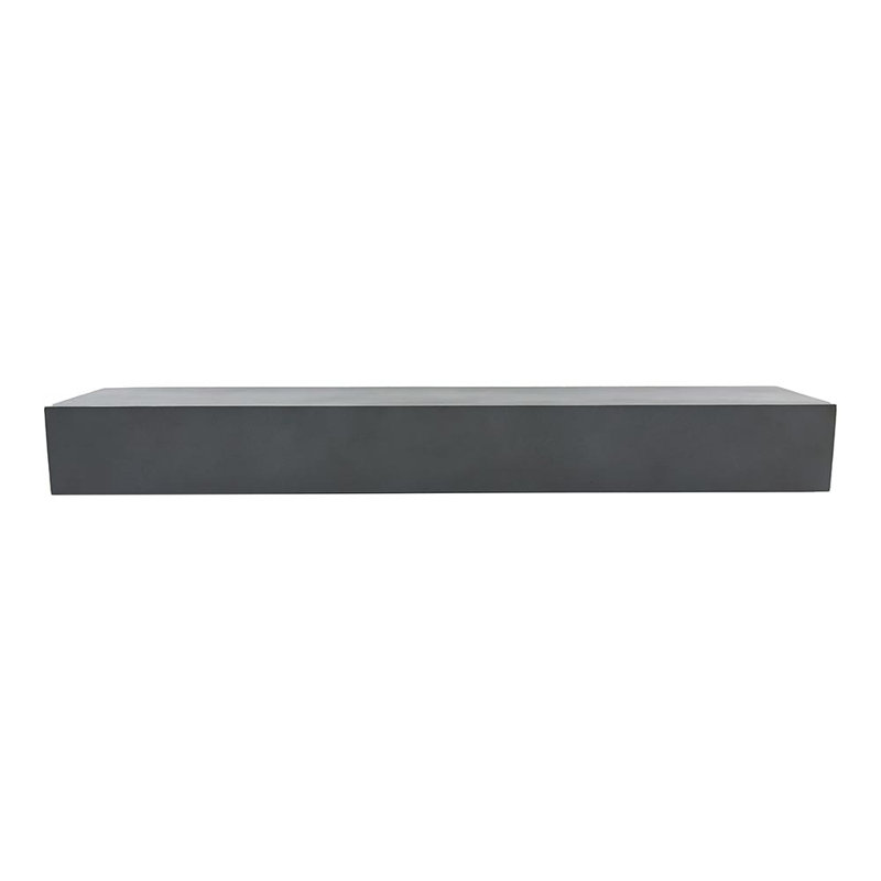 Gray Concrete 72" Fireplace Mantel Shelf with Wood Grain Texture