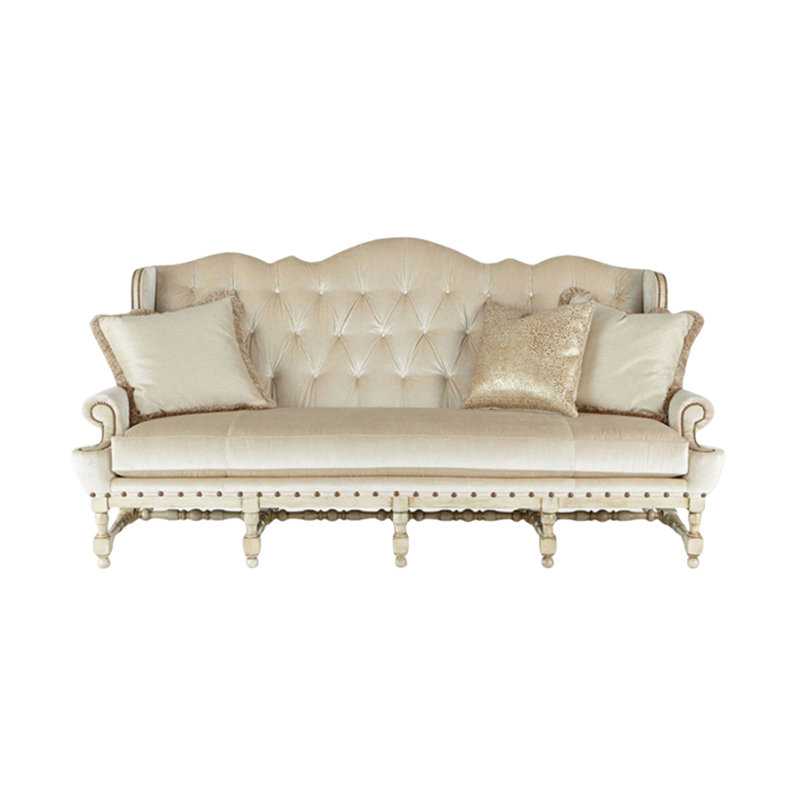 Canapé 86,6 po Retro, Brun orangé, Beige