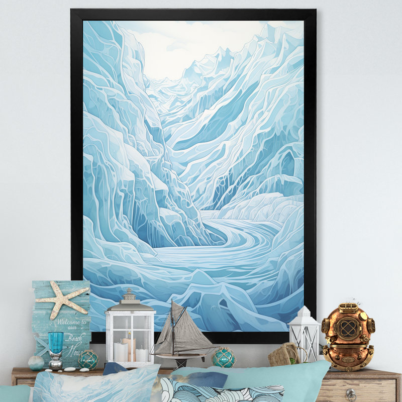Paysage de Kawaii en Alaska IV sur toile, Cadre simple noir, H 32 po x l 24 po x P 1 po