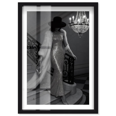 Mystery in Sequins II Shadowbox Print Fashion Wall Decor by Notoriart, Black Frame, 20 x 30