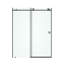 Porte de douche coulissante sans cadre de 60 po x H 76 po en noir mat avec verre transparent