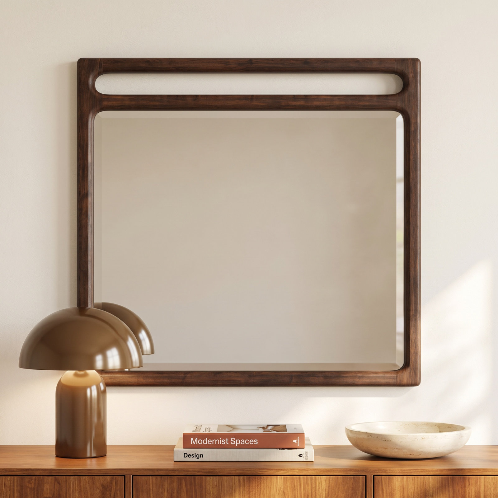 Rosy Solid Wood Rectangle Mirror