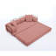 Canapé-lit pliant convertible 78,5 po, très grand, 3 places, velours côtelé rose, conception peu encombrante, oreillers moelleux