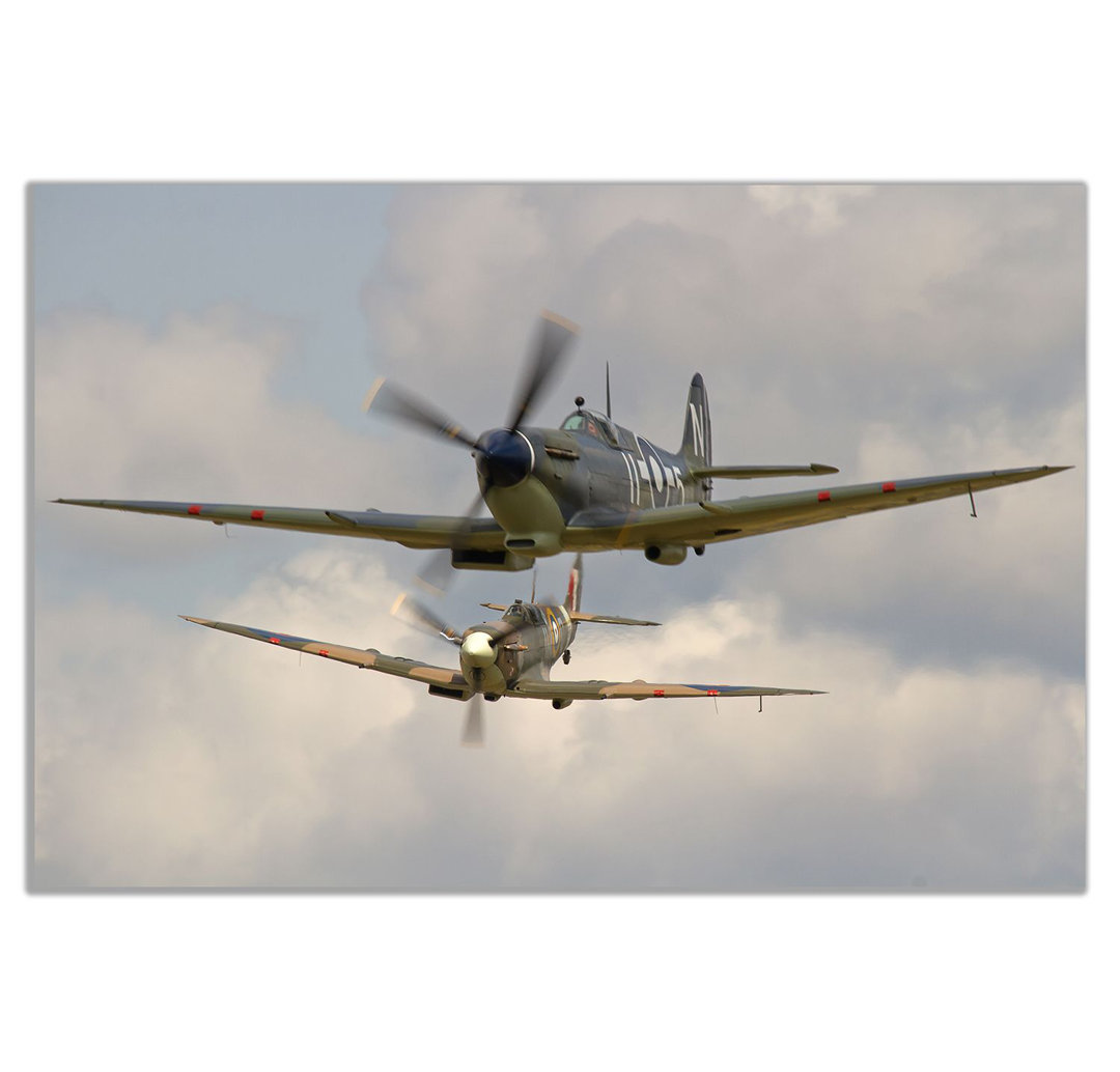 Raf Supermarine Spitfires - Wrapped Canvas Print