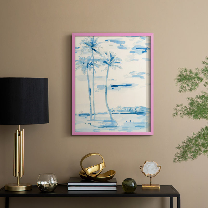 «Coconut Grove II», reproduction encadrée - bois massif, H 15 po x l 12 po, Rose