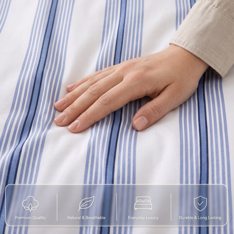 Reversible Striped Duvet Set, Double