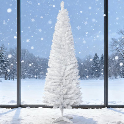 Christmas Tree, Slim Xmas Tree With Realistic Branch