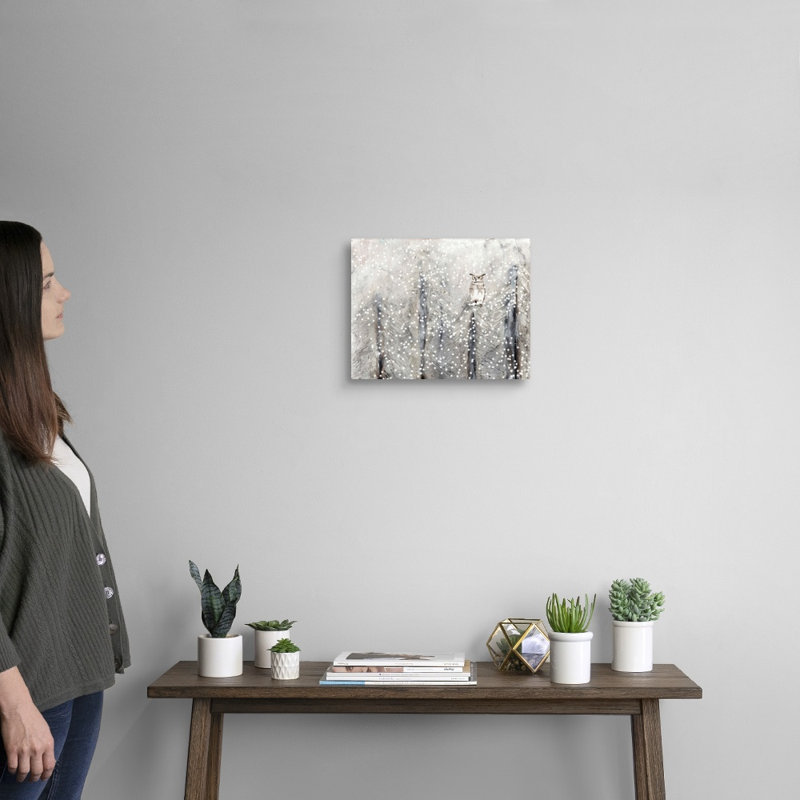 Reproduction d’art sur toile, "Snowy habitat I" par Alicia Ludwig, Toile tendue, H 11 po x l 14 po x P 1,25 po