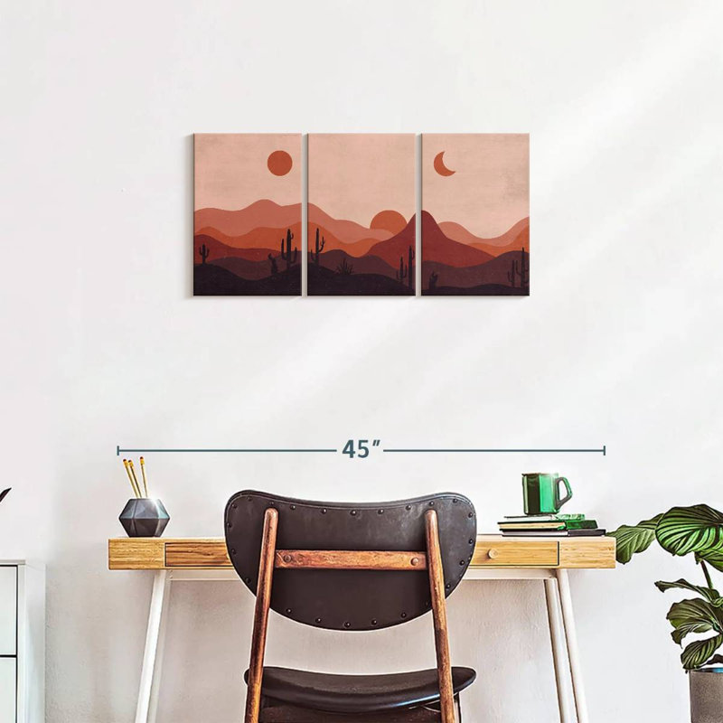 Désert de paysages abstraits, impression sur toile, H 32 po x l 15 po x P 1,25 po