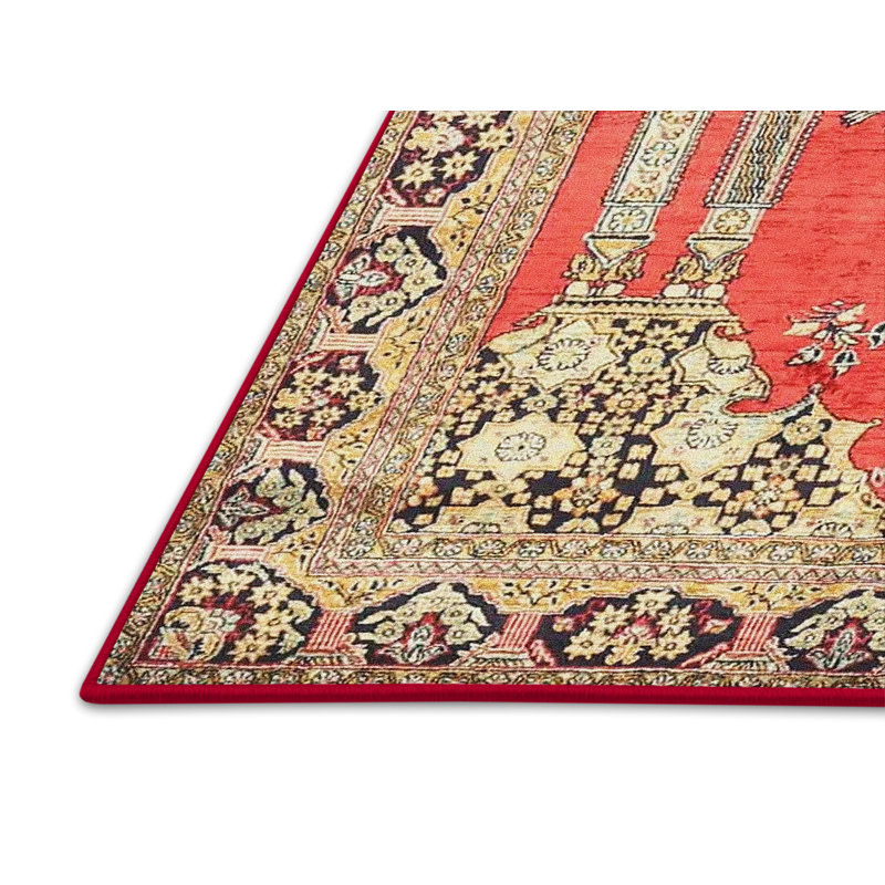 Tapis oriental rouge / vert, Rectangle 2 pi x 4 pi