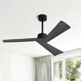 Breeleigh 52 "DC Ceiling Fan with Remote, Indoor Ceiling Fan, 3 ABS Blades
