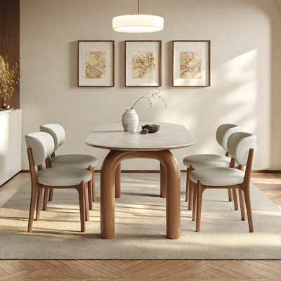 Table et chaises ovales simples et luxueuses