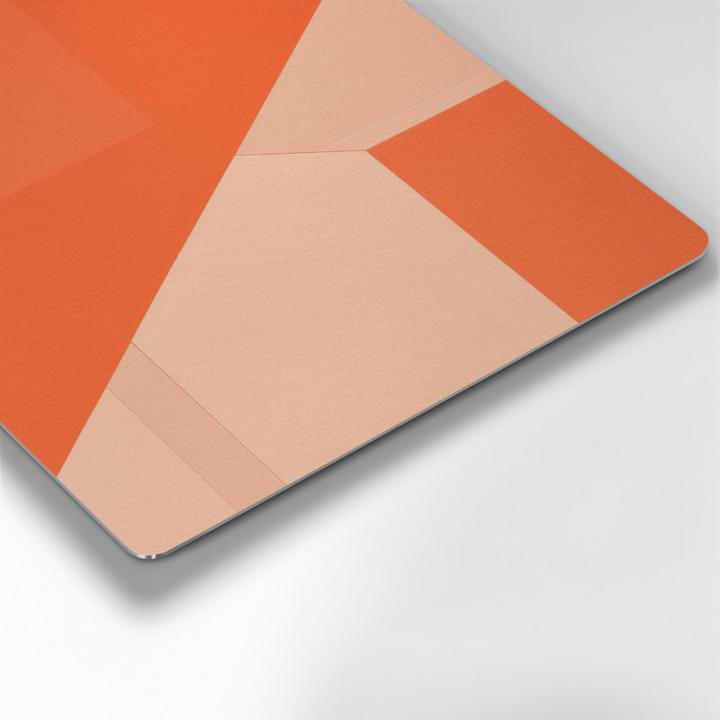 Minimalism 98 Orange Metal Wall Art, 12" H x 12" W