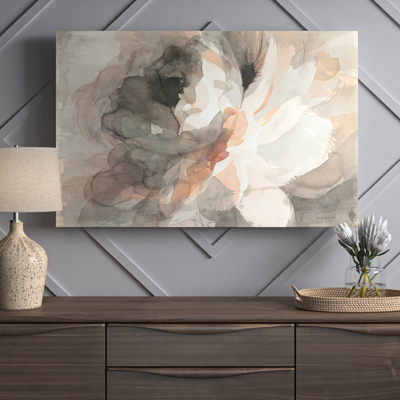 Abstract Peony 1 Piece Wall Art on Canvas, 66.04 cm H x 45.72 cm W x 1.91 cm D, No Frame