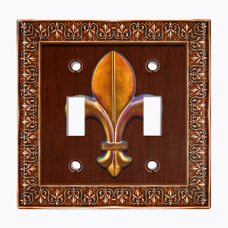 Patterned 2 - Gang Toggle Light Switch Standard Wall Plate