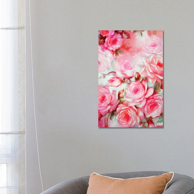 Shabby Elegance Pink 1 Piece Wrapped Canvas Wall Art