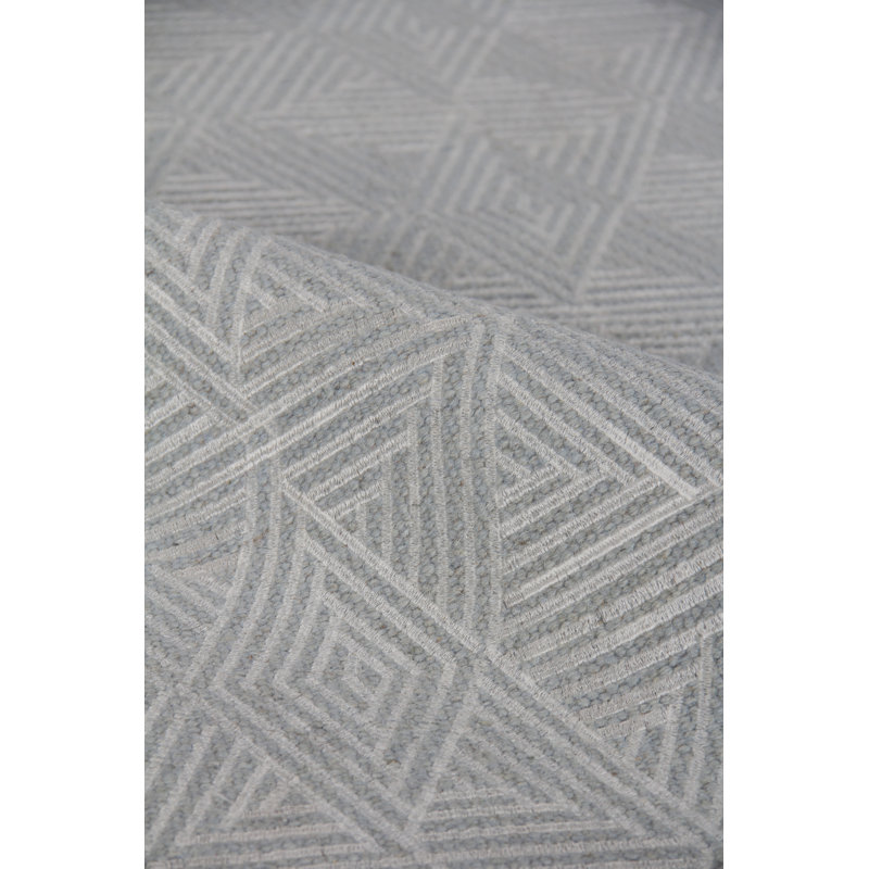 Pavilion Wool Geometric Area Rug in Denim, Rectangle 8' x 10'