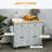 Kitchen Island On Wheels, Rolling Cart With Rubberwood Top, Spice Rack, Towel Rack And Drawers For Dining Room, Grey-1308627352