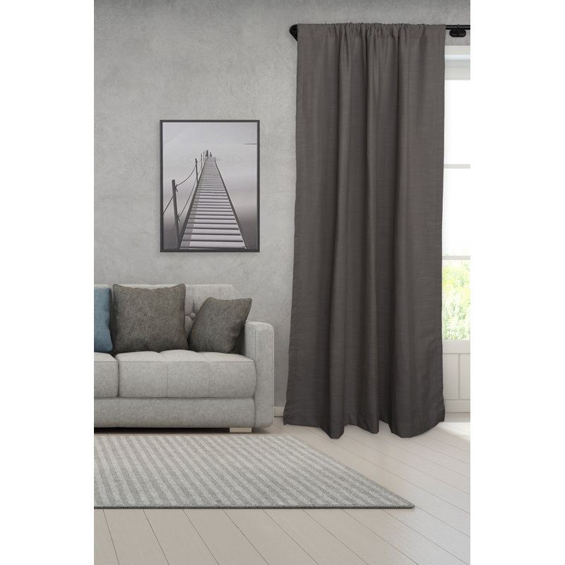 Tringle à rideau simple ajustable 3/4 "noir, H 2,76 po x l 43,23 po x P 2,87 po