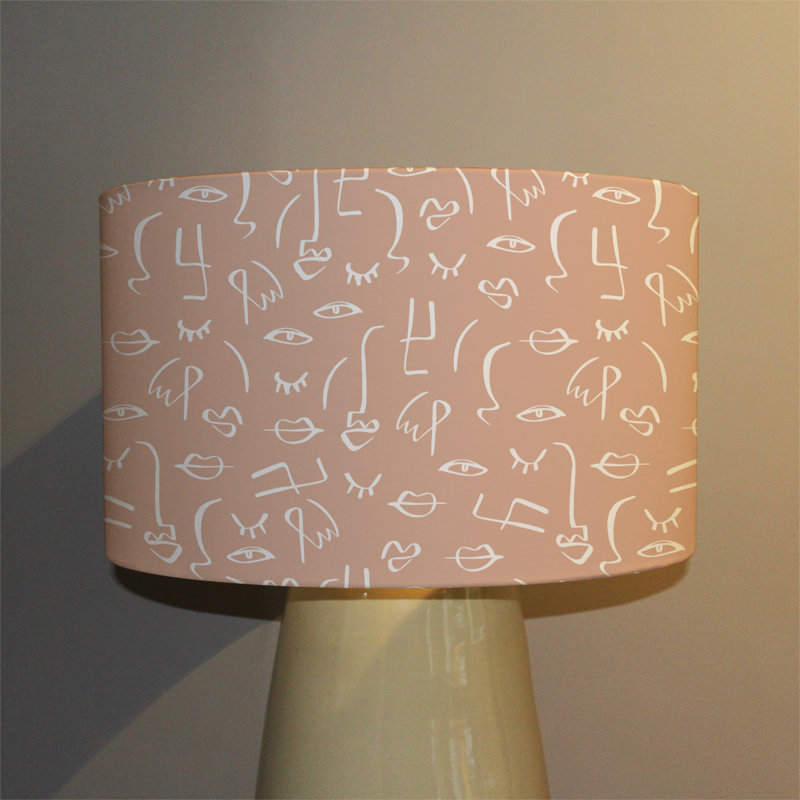 25cm H Canvas Drum Lamp Shade ( Clip On )