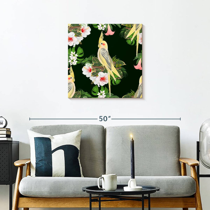 Crowle Tropical Cockatiels, 24" H x 24" W