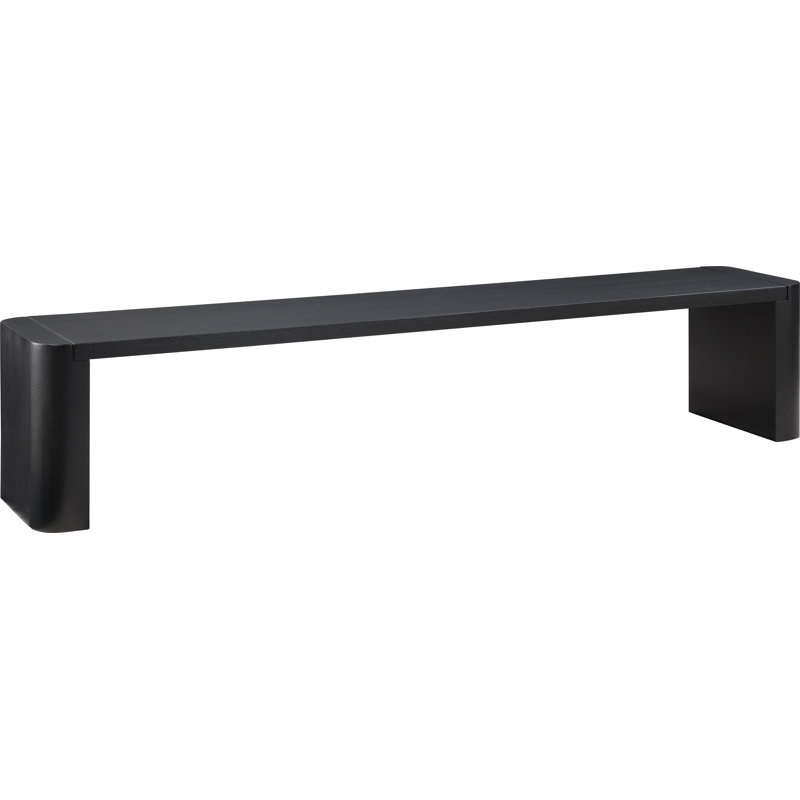 Banc en bois massif Channing 62 "-82", Noir, noir, noir, noir, H 17 po x l 82 po x P 16 po