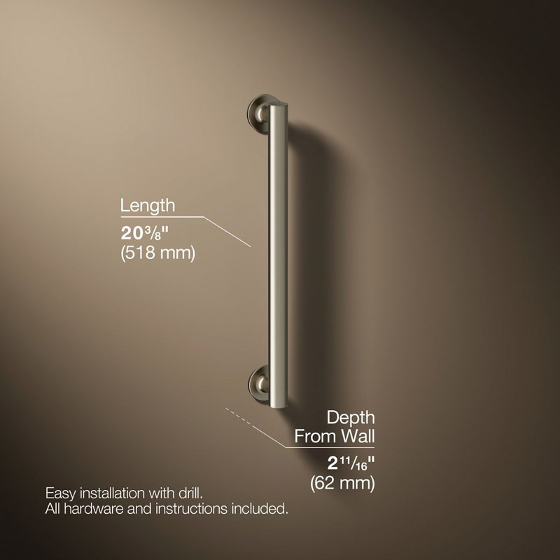 Purist Grab Bar, Vibrant Brushed Nickel, 18"W