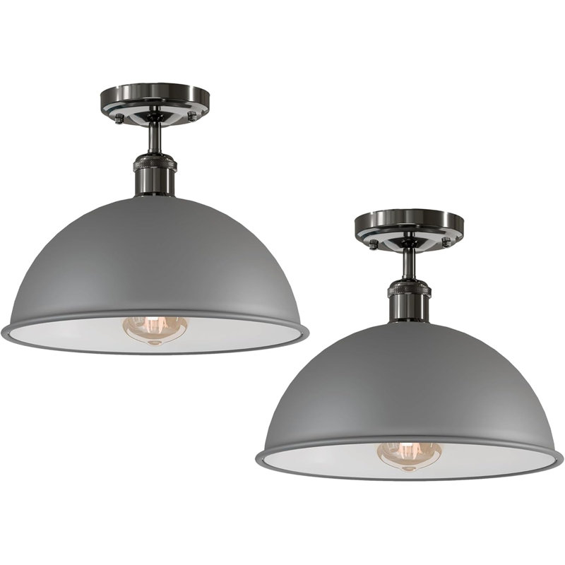 Semi Flush Mount, Grey, Yes