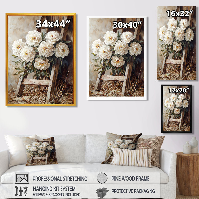 Barraclough - Floral Canvas Prints, Ne s'applique pas, H 40 po x l 30 po, Toile tendue