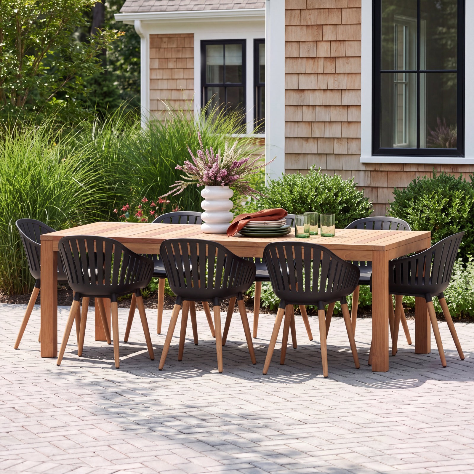 Anautica 87" Teak Patio Dining Set