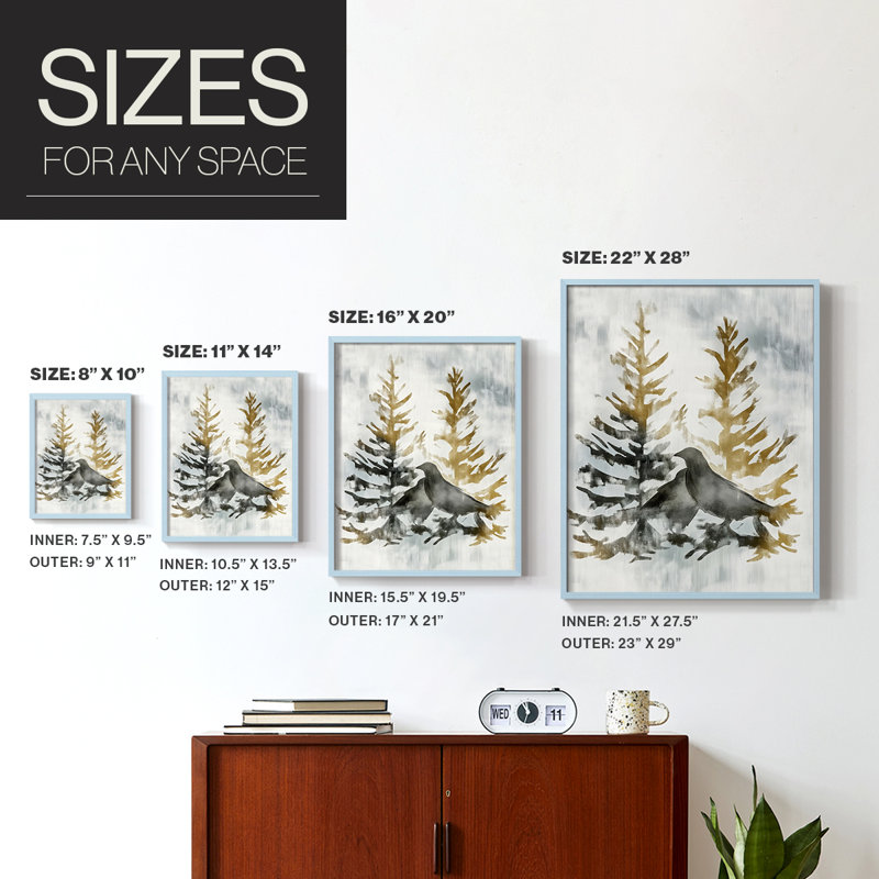 Reproduction encadrée - bois massif, H 21 po x l 17 po, Bleu