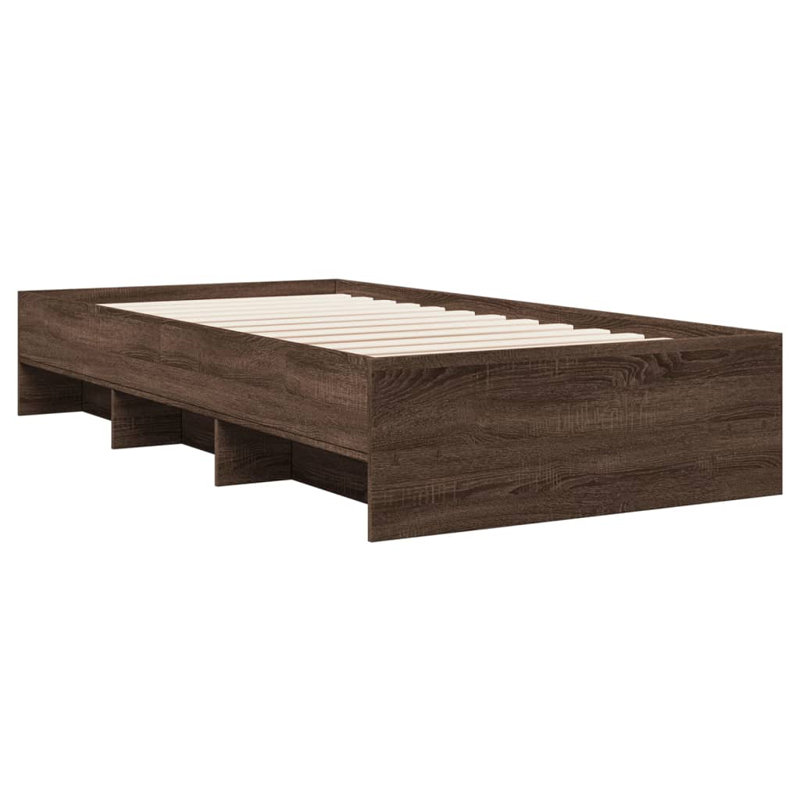 Bed, European Single (90 x 200 cm), Brown Oak