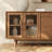 Mid-Century Modern TV Stand With Glass Doors, Fully Assembled-919972101-919972106