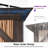 Purple Leaf  Outdoor Hardtop Gazebo Patio Wide Aluminum Frame Metal Double Roof With Heavy Duty Netting And Curtains For Permanent Hard Top Pavilion Screen, Khaki-105270242