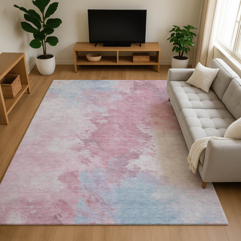 Premium Machine Washable Slesnick AMF1675 Abstract Rug, Rectangle 2'6" x 3'10"