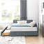 Structure de lit double rembourrée en velours avec compartiment de rangement, convient au salon de la chambre à coucher, rembourrage de rangement confortable, espace-459276134