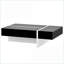 Noir et noir Table basse de salon rectangulaire blanche, 45,3 po, facile à nettoyer avec tiroir de rangement de 29 po x 9 po